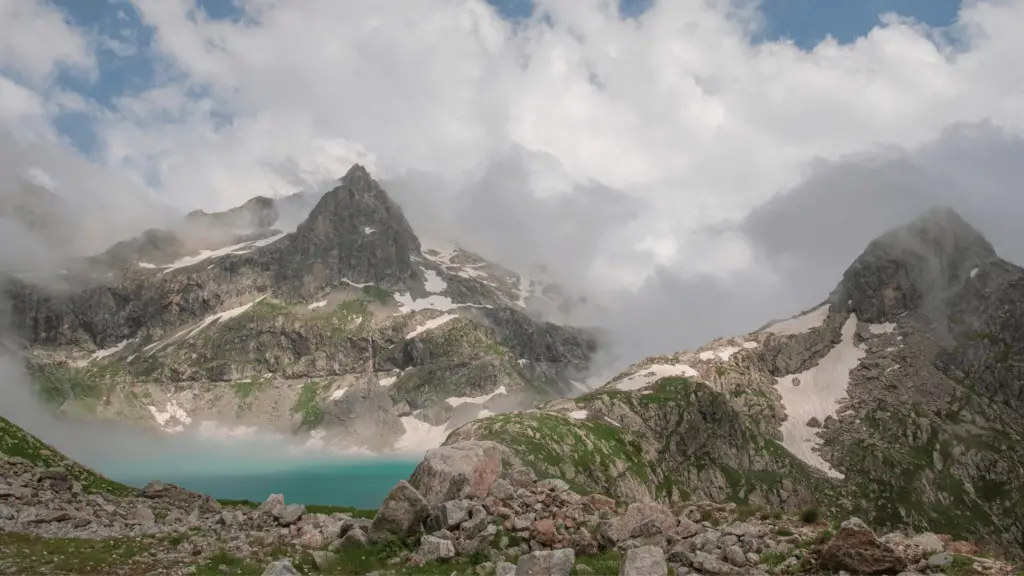 The Sofia lakes near Akhyz in the mountains of Karachay - Cherkessia in the North Caucasus