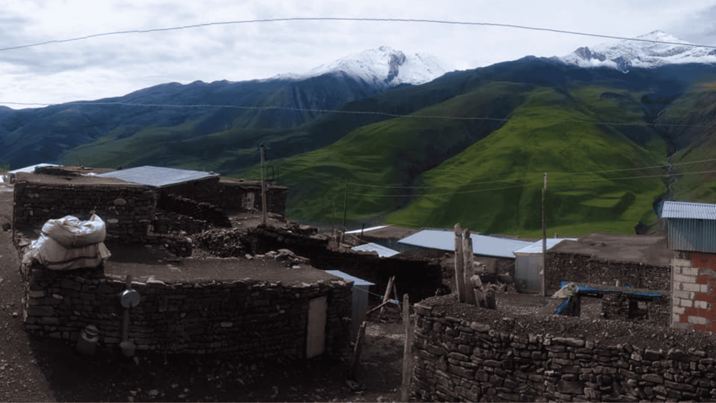 khinalig dried dung bricks stone houses azerbaijan