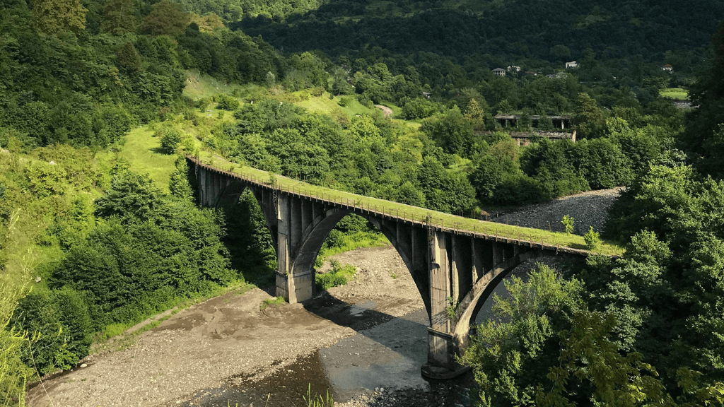 abandoned bridge kvarcheli abkhazia