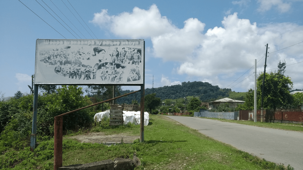 road war sign abkhazia