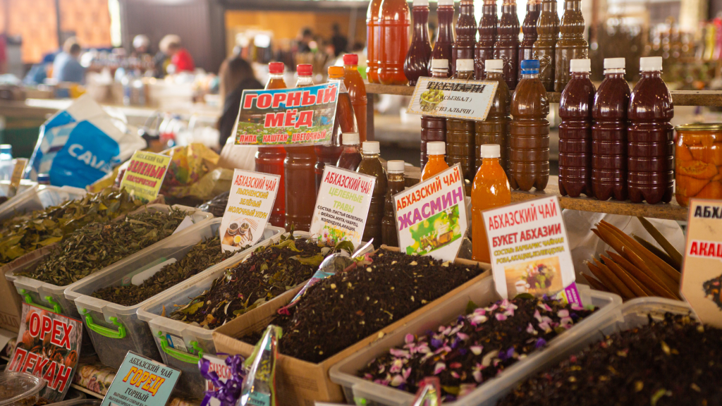 sukhumi market honey tea abkhazia
