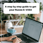 A woman applying online for her Russia e-visa