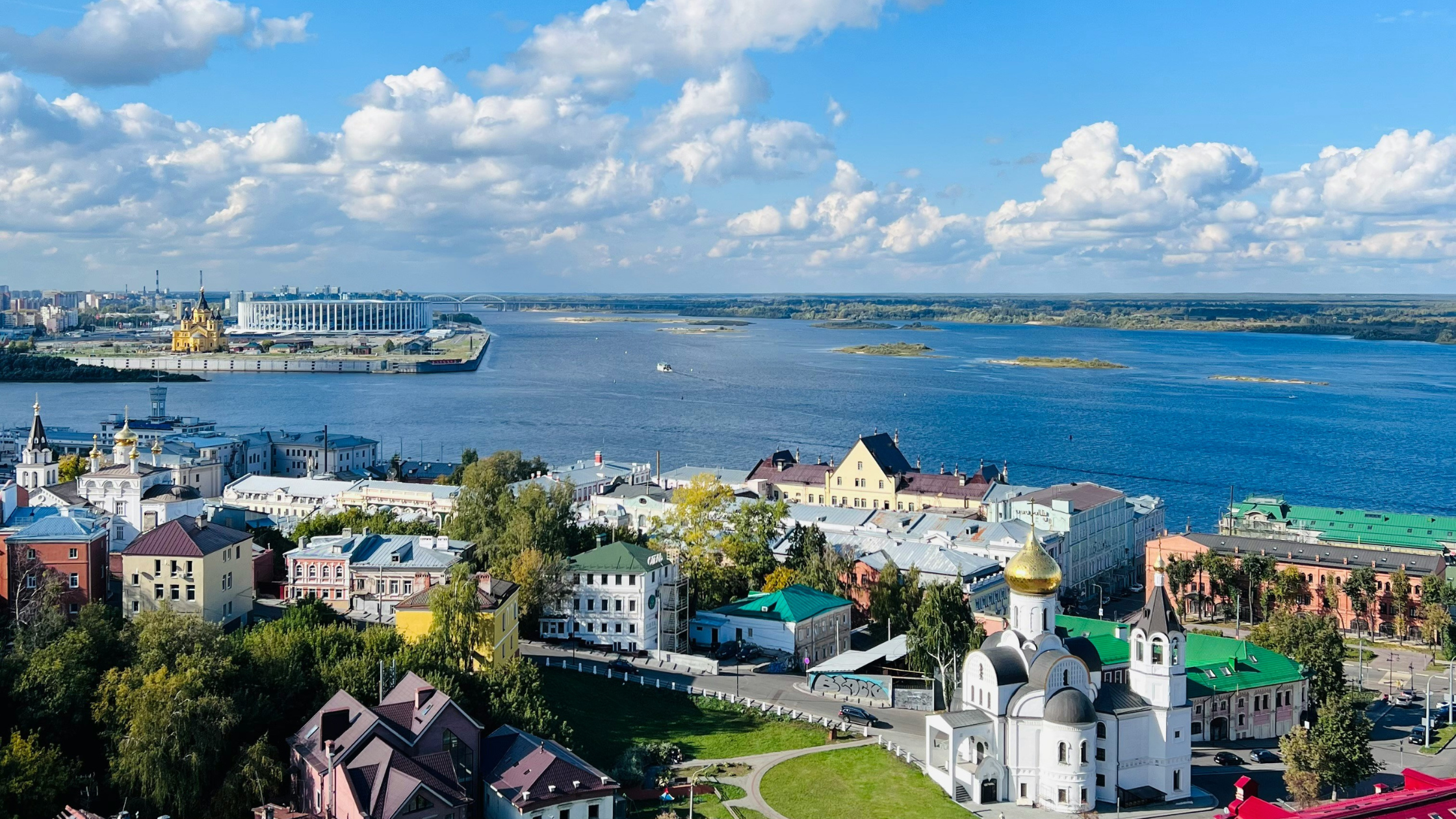 View of the Volga river from Nizhny Novgorod in Russia