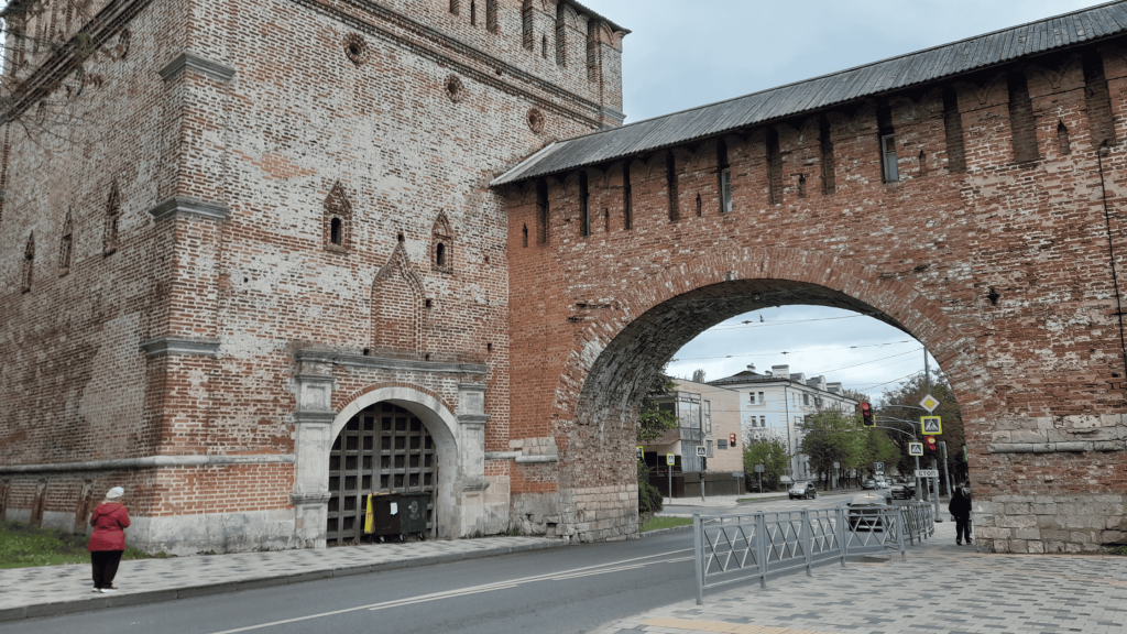 Smolensk Fortress Gate and brick wall – historic landmark in Smolensk Russia