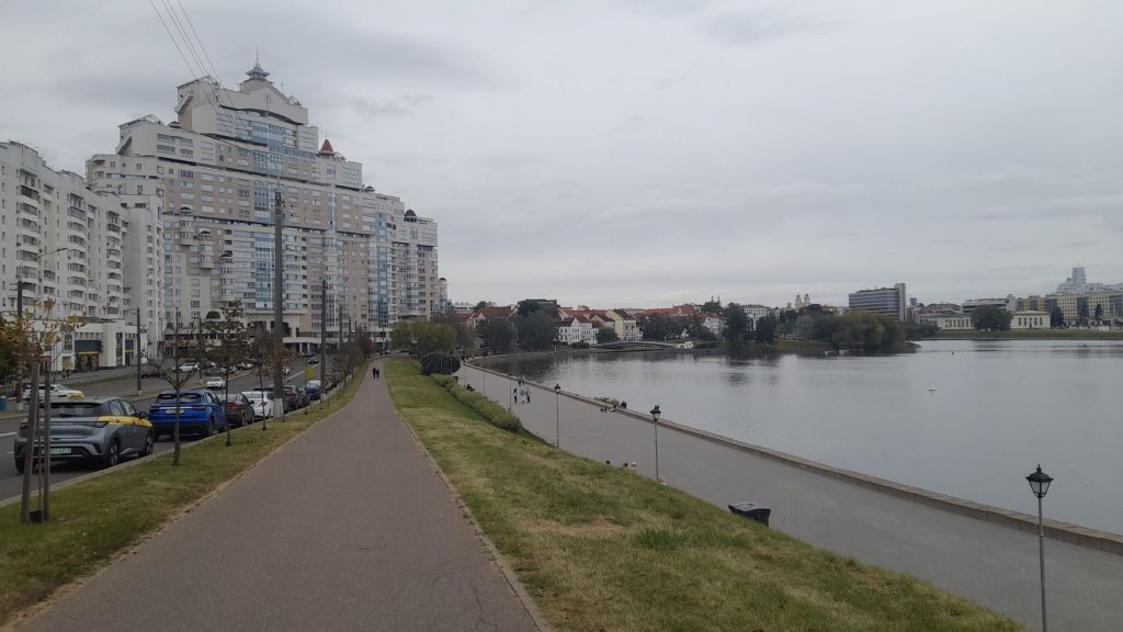 Apartment buildings beside the Svislach River in Minsk