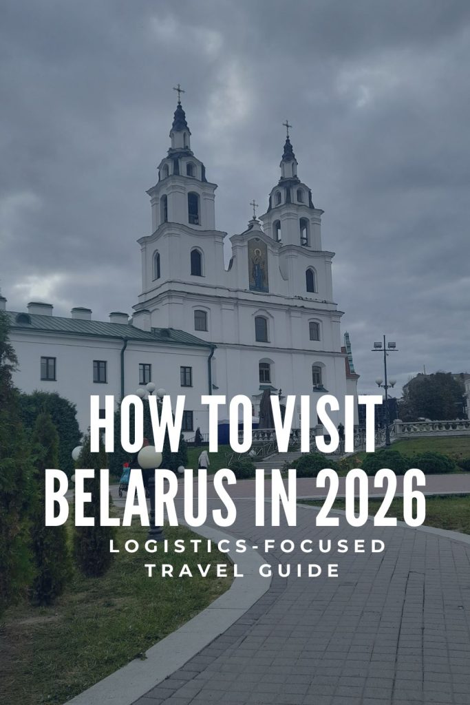 Cover image showing a church in Minsk with text “How to Visit Belarus in 2026”.