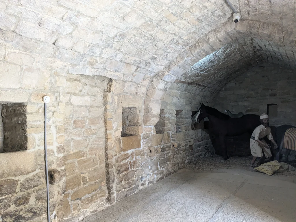 Stone caravanserai passage inside Atashgah Fire Temple in Azerbaijan