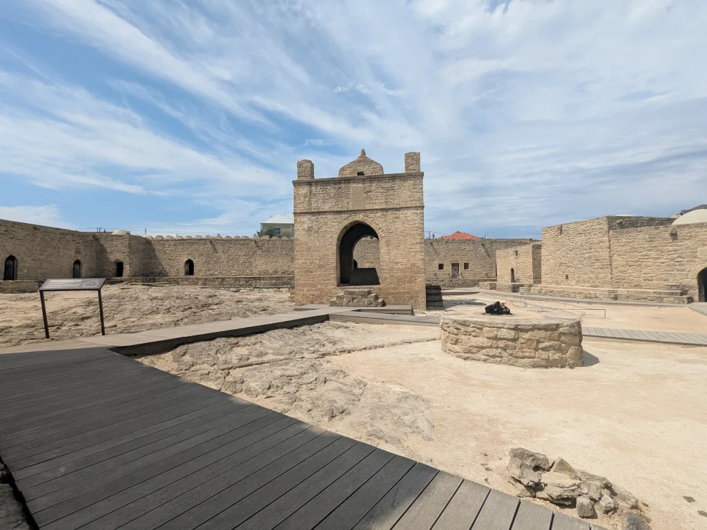 Central courtyard of the Atashgah Fire Temple on the Absheron Peninsula