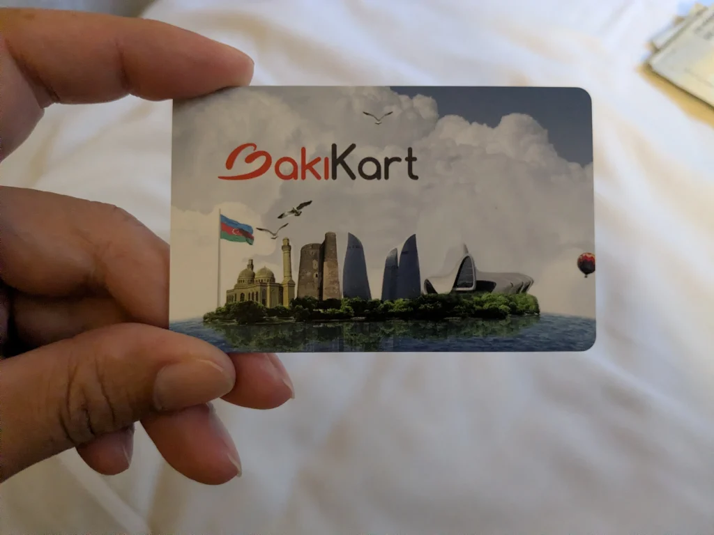 BakıKart public transport card used for buses and metro in Baku