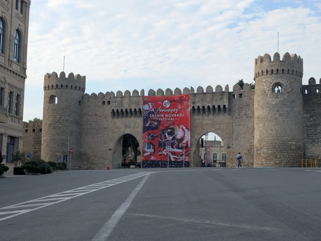 Historic Double Gates leading into Icherisheher in Baku