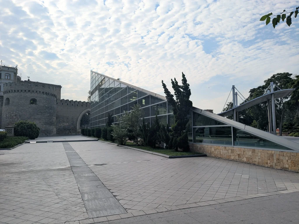 Icherisheher metro station beside Baku's historic Old City walls