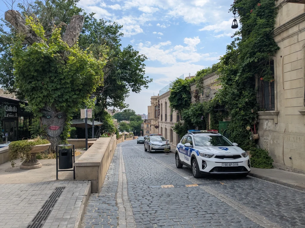Cobblestone street in Icherisheher Old City in Baku