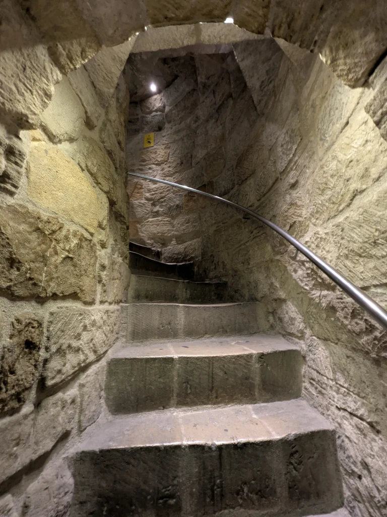 Stone staircase inside the Maiden Tower in Baku's Old City