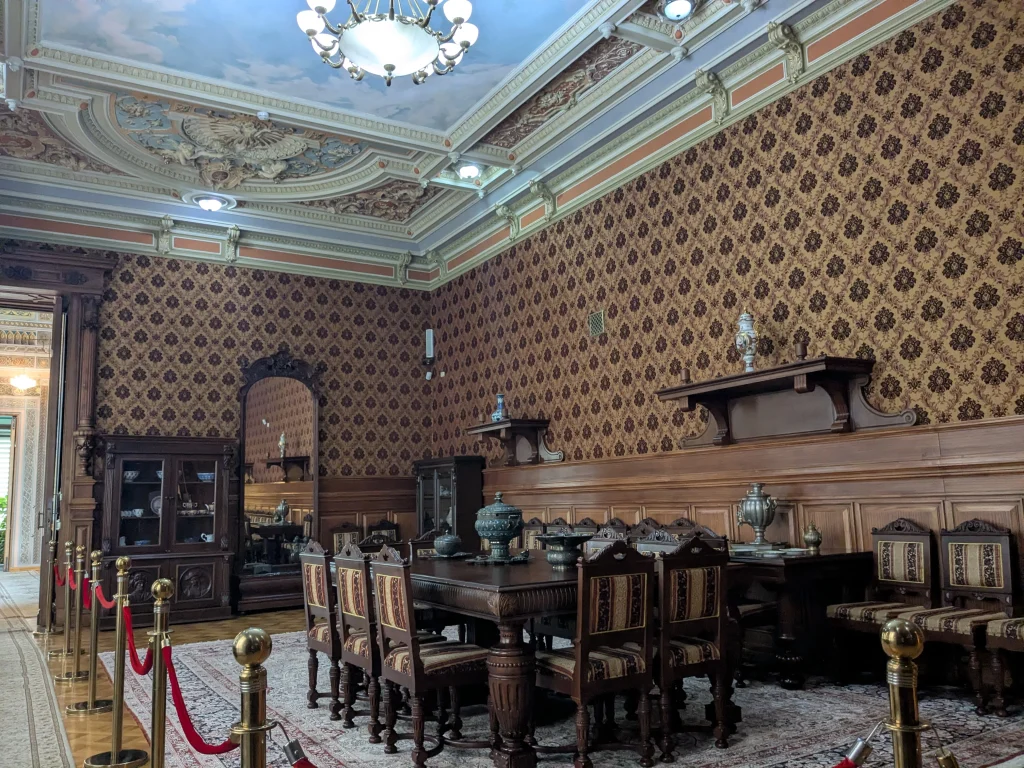 Historic room inside the National Museum of History of Azerbaijan in Baku